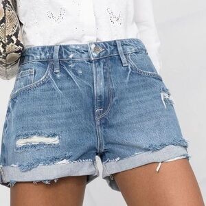 NWT Frame Le Grand Garcon Rip Shorts - color -Mori size 26